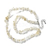 Natural Citrine Chip Beaded Necklaces for Men Women NJEW-G159-01H-4