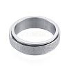 Non-Tarnish 201 Stainless Steel Sand Blast Rotating Finger Ring RJEW-N043-06P-2