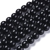 Synthetic Black Stone(Glass) Beads Strands X-G-I288-A02-8mm-1-1