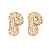 Brass Micro Pave Cubic Zirconia Stud Earrings EJEW-Z091-04G-P-2