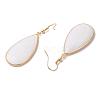 White Shell Dangle Earrings EJEW-L179-03-2