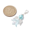 2Pcs 2 Colors Wedding Season Angel Glass Pearl & Acrylic Pendant Decorations HJEW-JM01917-3