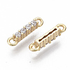 Brass Micro Pave Cubic Zirconia Links connectors KK-S348-481-NF-2