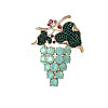 Summer Fashion Alloy Rhinestone Grape Brooch PW-WGA3CE4-03-1