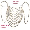 Plastic Imitation Pearl Round Beaded Multi-Layer Sexy Bikini Chest Body Chains WG29523-01-5