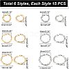 Unicraftale 90Pcs 6 Styles 304 Stainless Steel Jump Rings STAS-UN0038-42-5