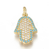 Brass Micro Pave Cubic Zirconia Pendants ZIRC-Q015-046G-1