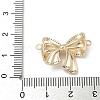 Brass Micro Pave Clear Cubic Zirconia Connector Charms KK-M308-14G-3