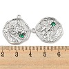 Brass Micro Pave Cubic Zirconia Pendants KK-P258-19P-03-3