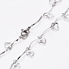 Non-Tarnish 304 Stainless Steel Love Heart Charm Necklaces NJEW-G336-03P-2