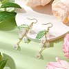 Flower Acrylic with 304 Stainless Steel Dangle Earrings EJEW-JE06142-2