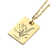 Birthday Flower 304 Stainless Steel Pendant Nacklaces For Women STAS-S124-03G-02-1