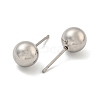 304 Stainless Steel with 201 Stainless Steel Smooth Round Ball Stud Earring Findings STAS-O004-08F-P-2