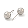 Tarnish Resistant 304 Stainless Steel with 201 Stainless Steel Smooth Round Ball Stud Earring Findings STAS-O004-08F-P-2