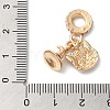 Rack Plating Alloy Crystal Rhinestone European Dangle Charms PALLOY-S189-18G-3