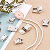 SUPERFINDINGS 8Pcs 2 Style Iron Bolo Tie Slider Clasp IFIN-FH0001-50-2