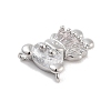 Brass Pave Clear Cubic Zirconia Pendants KK-Z061-18P-02-2