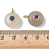 Natural Grey Agate Flat Round Pendants G-H318-01G-06-3