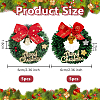 10Pcs 2 Styles Plastic Christmas Wreaths AJEW-OC0014-73-2