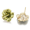 Spray Painted Alloy Stud Earring Findings PALLOY-N152-06G-2