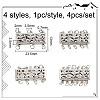 4Pcs 4 Styles Brass Box Clasps KK-DR0001-13-2