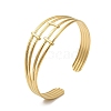 Ion Plating(IP) 304 Stainless Steel Multi Line Cuff Bangles for Women BJEW-L682-006G-3