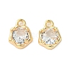 Brass Micro Pave Cubic Zirconia Charms KK-L208-10G-07-2