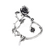 Alloy Rose Flower Stud Earrings EJEW-C058-01AS-2