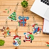 Christmas Theme DIY Diamond Painting Keychain Kits XMAS-PW0001-118-2