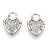 Rhodium Plated 925 Sterling Silver Micro Pave Cubic Zirconia Charms STER-T004-66P-2