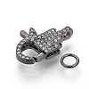Brass Micro Pave Cubic Zirconia Lobster Claw Clasps ZIRC-S058-14B-2
