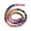 Natural White Jade Imitation Tourmaline Beads Strands X-G-I334-01A-2