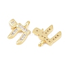 Brass Micro Pave Clear Cubic Zirconia Pendants KK-C170-11A-G-2