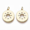 Brass Micro Pave Clear Cubic Zirconia Pendants KK-S356-009G-NF-1