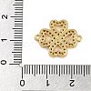 Rack Plating Brass Micro Pave Clear Cubic Zirconia Clover Connector Charms KK-A234-042G-3