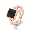 Black Acrylic Square Finger Ring RJEW-D120-08B-RG-1