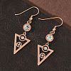 304 Stainless Steel Triangle Dangle Earrings EJEW-Z129-20RG-2