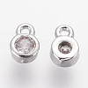 Brass Cubic Zirconia Charms ZIRC-P068-01P-3