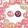40Pcs Printed Transparent Acrylic Beads MACR-YW0004-65-2