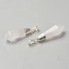 Natural Quartz Crystal Pointed Pendants G-P445-E13-2