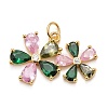 Rack Plating Brass Colorful Cubic Zirconia Pendants KK-M229-33G-1