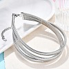 304 Stainless Steel 3-Strand Snake Chain Necklaces for Women NJEW-B122-02P-2