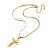 304 Stainless Steel Cross with Jesus Pendant Necklaces NJEW-G115-04G-3