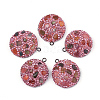 Polymer Clay Rhinestone Pendants RB-S056-10G-2