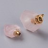 Hexagon Natural Rose Quartz Perfume Bottle Pendants G-H241-03F-G-3