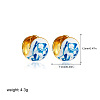 Brass Porcelain Round Hoop Earrings FS-WGB8197-01-1