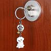 WEWAYSMILE 2 pcs Dog Keychain Car Keychain Pet Pendant Key-Ring Lovely Dog Key-ring Portable Metal Keychain Gift for Pet Lover Birthday Puppy Theme Party Supplies (Bichon Frise) JX798A-5