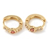 Brass Micro Pave Cubic Zirconia Huggie Hoop Earrings EJEW-L234-034B-G-1