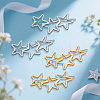 8Pcs 2 Colors Iron and Zinc Alloy Star Hair Barrettes PHAR-HY0001-06-4