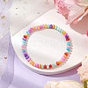 Rondelle Dyed Natural Freshwater Shell Beaded Stretch Bracelets for Women BJEW-JB10928-2